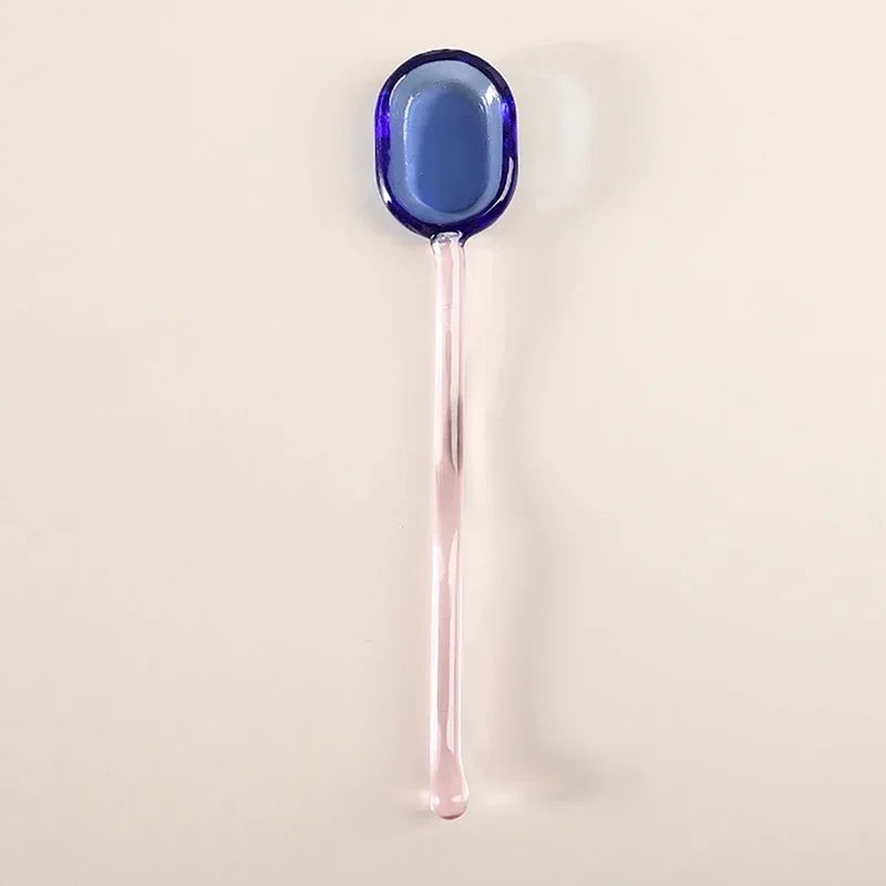Colored Glass Long Handle Dessert Spoons - Coffee Stirring Spoons