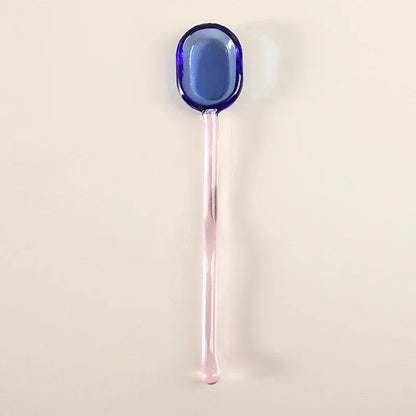 Colored Glass Long Handle Dessert Spoons - Coffee Stirring Spoons