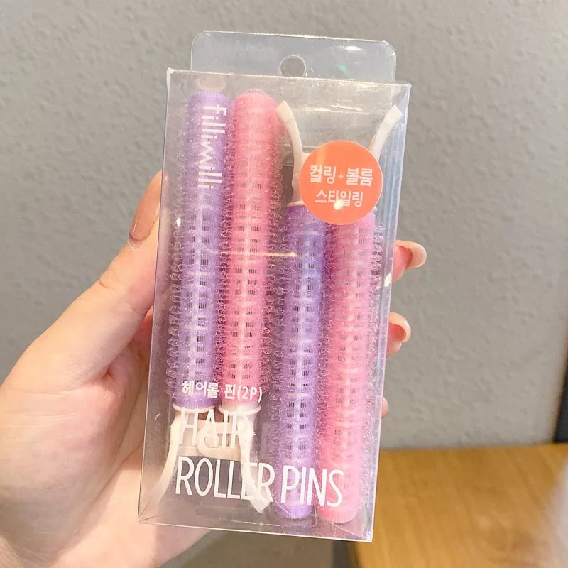 Heatless Hair Curlers Set - Lazy Rollers & Bangs Styling Clips