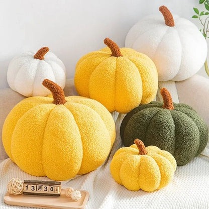Orange Pumpkin Decorative Throw Pillow - Nordic Plush Sofa Cushion