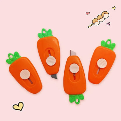 Kawaii Mini Carrot Utility Knife - Compact Box Cutter for Crafts