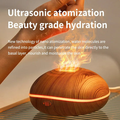 Flame Essential Oil Diffuser with Colorful LED Lights & Aromatherapy