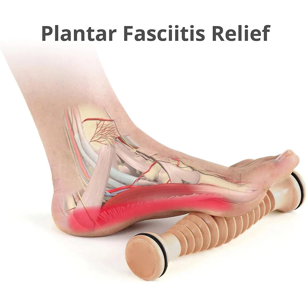 Wooden Foot Roller Massager for Plantar Fasciitis Relief & Stress