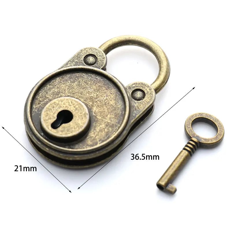 Vintage Bronze Padlock with Keys - Antique Style Lock for Luggage