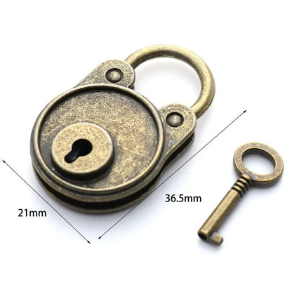 Vintage Bronze Padlock with Keys - Antique Style Lock for Luggage