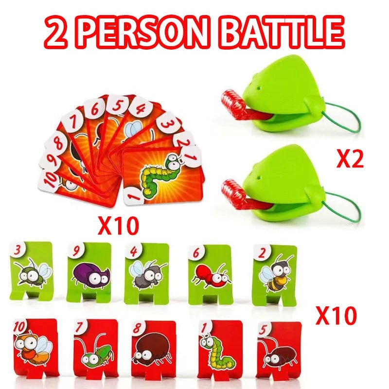 Frog Lizard Interactive Tongue Wagging Card Game - Family Desktop Toy