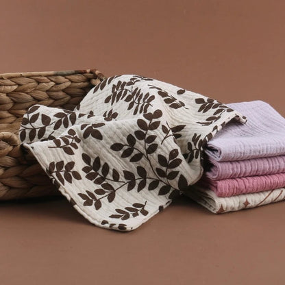 5PCS Soft Cotton Gauze Baby Towels - Absorbent Face Washcloths