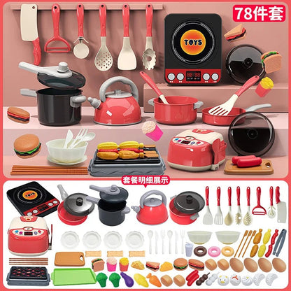 Interactive Musical Kitchen Toy Set with Cutting Tools for Kids Play
