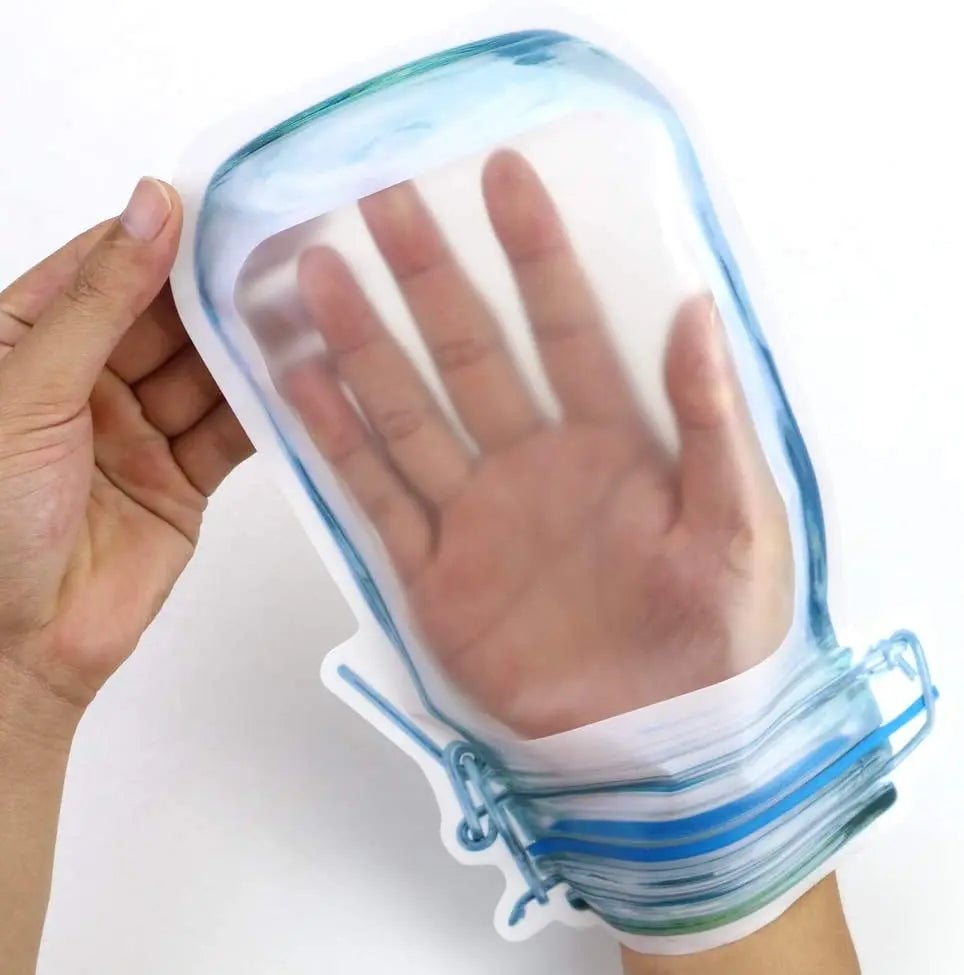 Leakproof Reusable Mason Jar Zipper Bags Multi-Size Food Storage
