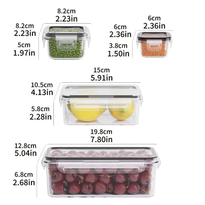 8-PC BPA-Free Airtight Food Containers Microwave Freezer Safe Storage