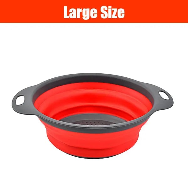 Extendable Collapsible Kitchen Colander - Long Handle Pasta Strainer
