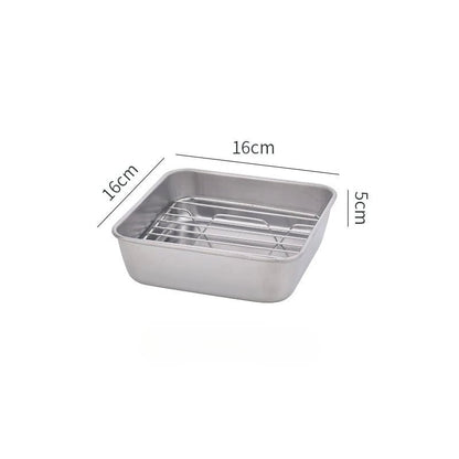 Square Stainless Steel Nonstick Baking Tray with Draining Grid