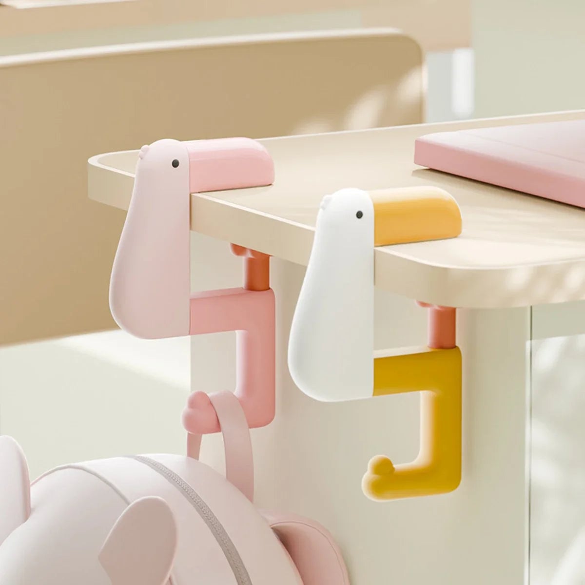 Portable Duck Hook Handbag Hanger - Multi-Surface Table Desk Wall