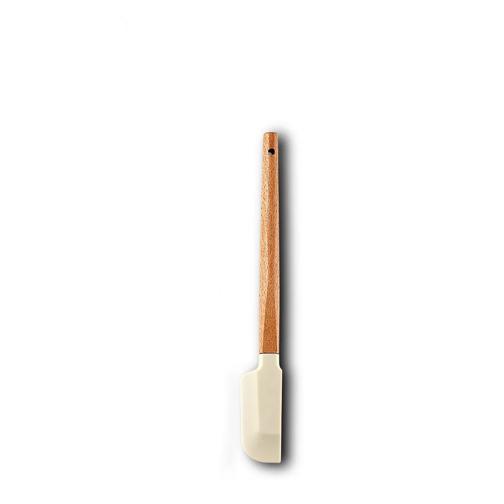 Silicone Cake Scraper Set with Wooden Handle - Baking Spatula Kit