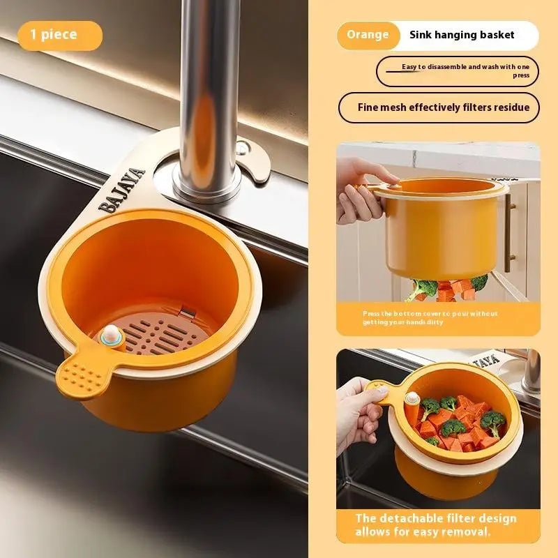 Adjustable Leak Proof Kitchen Sink Strainer Hanging Drainage Basket