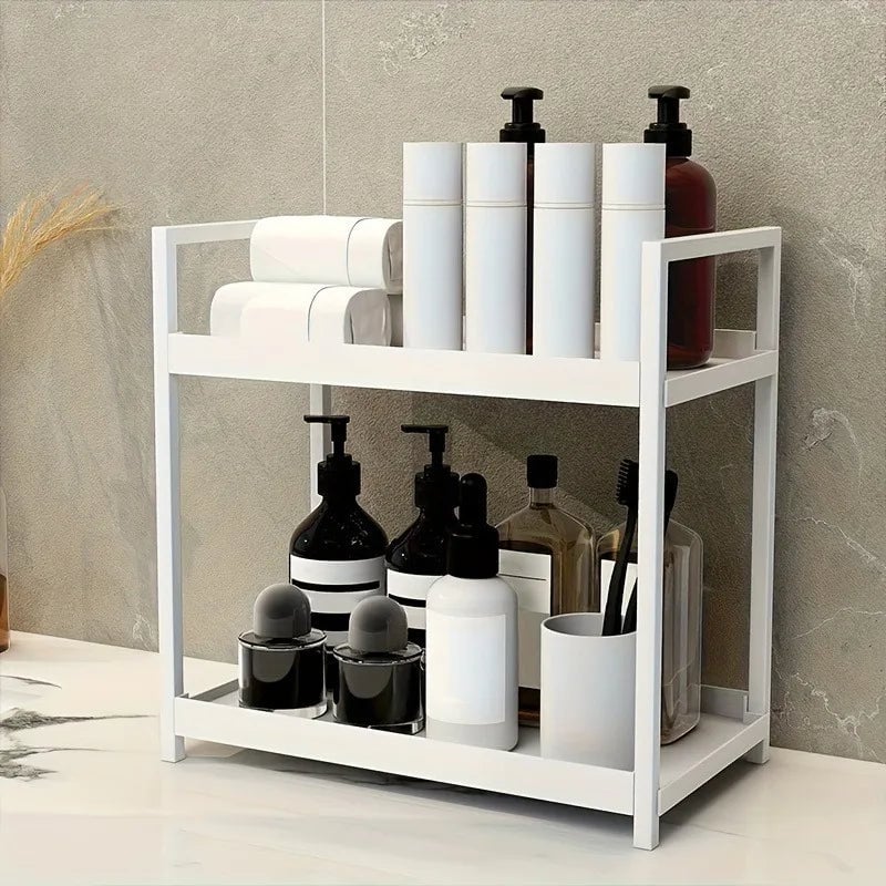 2-Tier Countertop Organizer - Cosmetic Storage Rack for Bathroom