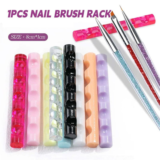 5-Grid Nail Art Brush Holder Stand - Professional Display Organizer