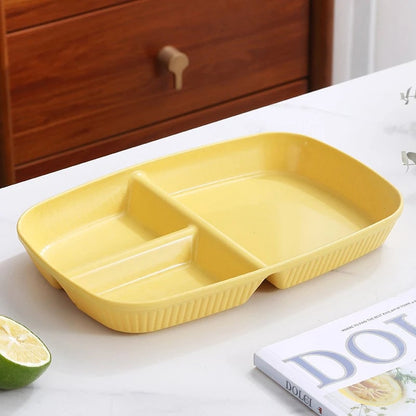 3 Compartment Portion Control Plate Microwave Safe Diet Dinnerware