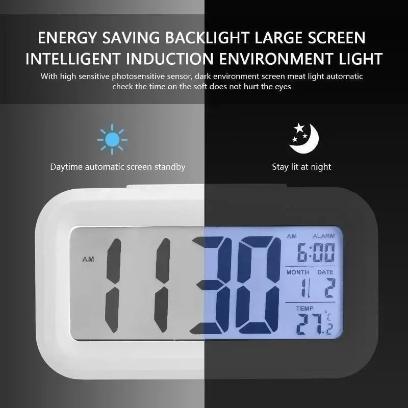 LED Digital Alarm Clock with Calendar Display Multi-Function Desktop