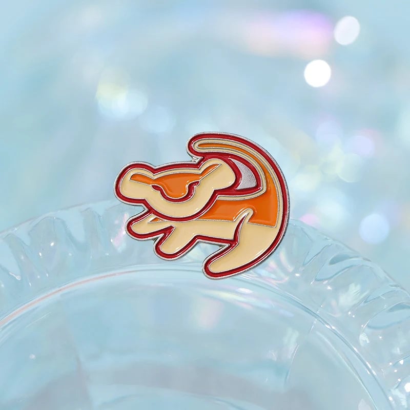 Baby Lion Enamel Pin Custom Animal Brooch Cartoon Movie Badge Gift