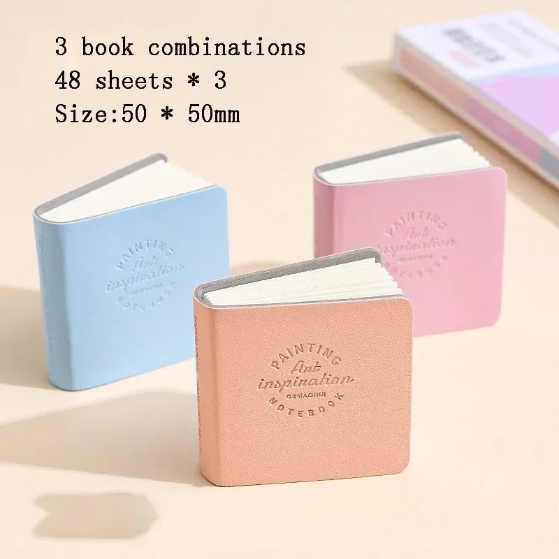 Square Watercolor Sketchbook Set 3-Pack Mini Thick Paper Drawing Books