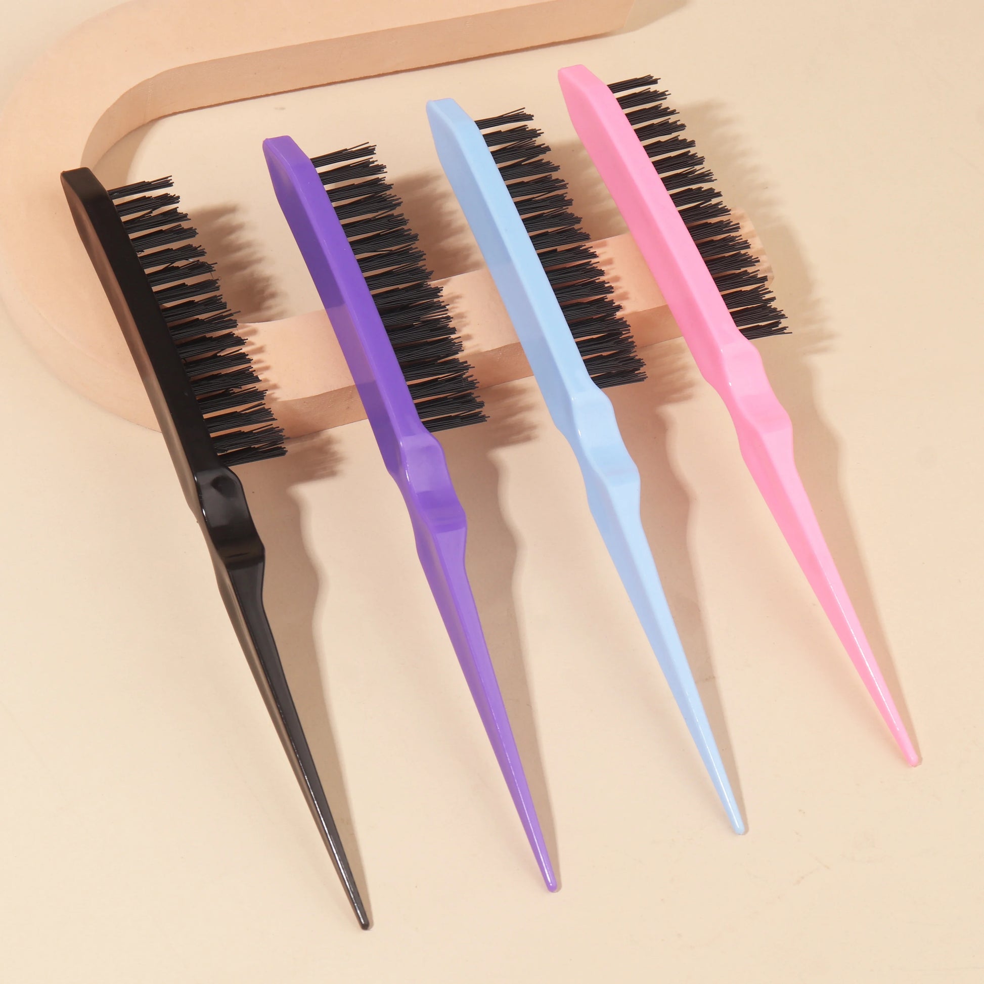 Hair Teasing Brush Rat Tail Comb Back Combing Styling Tool Real Hair