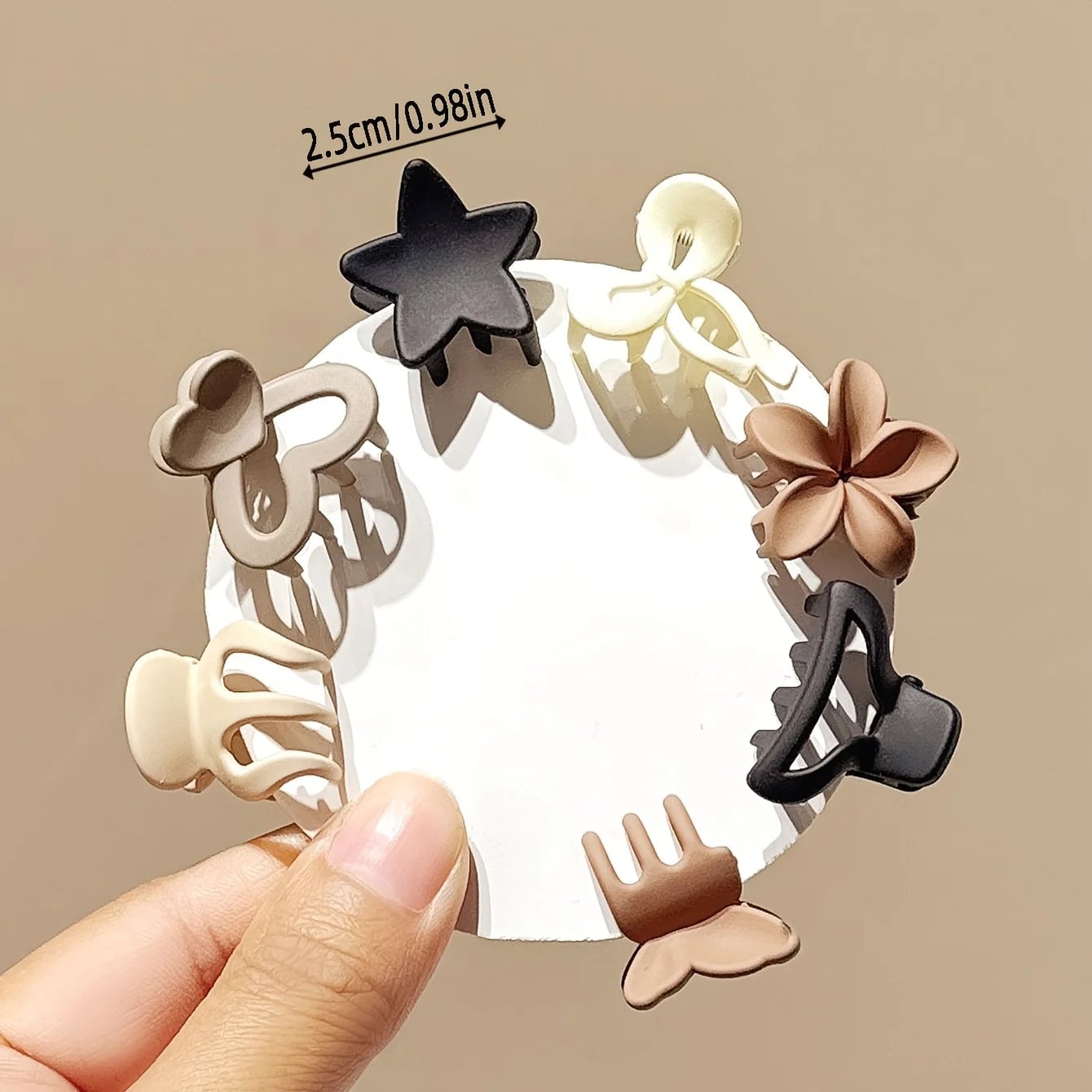 Beige Small Hair Clips Set - 5/10/20/30pcs Mixed Pack Cute Girl