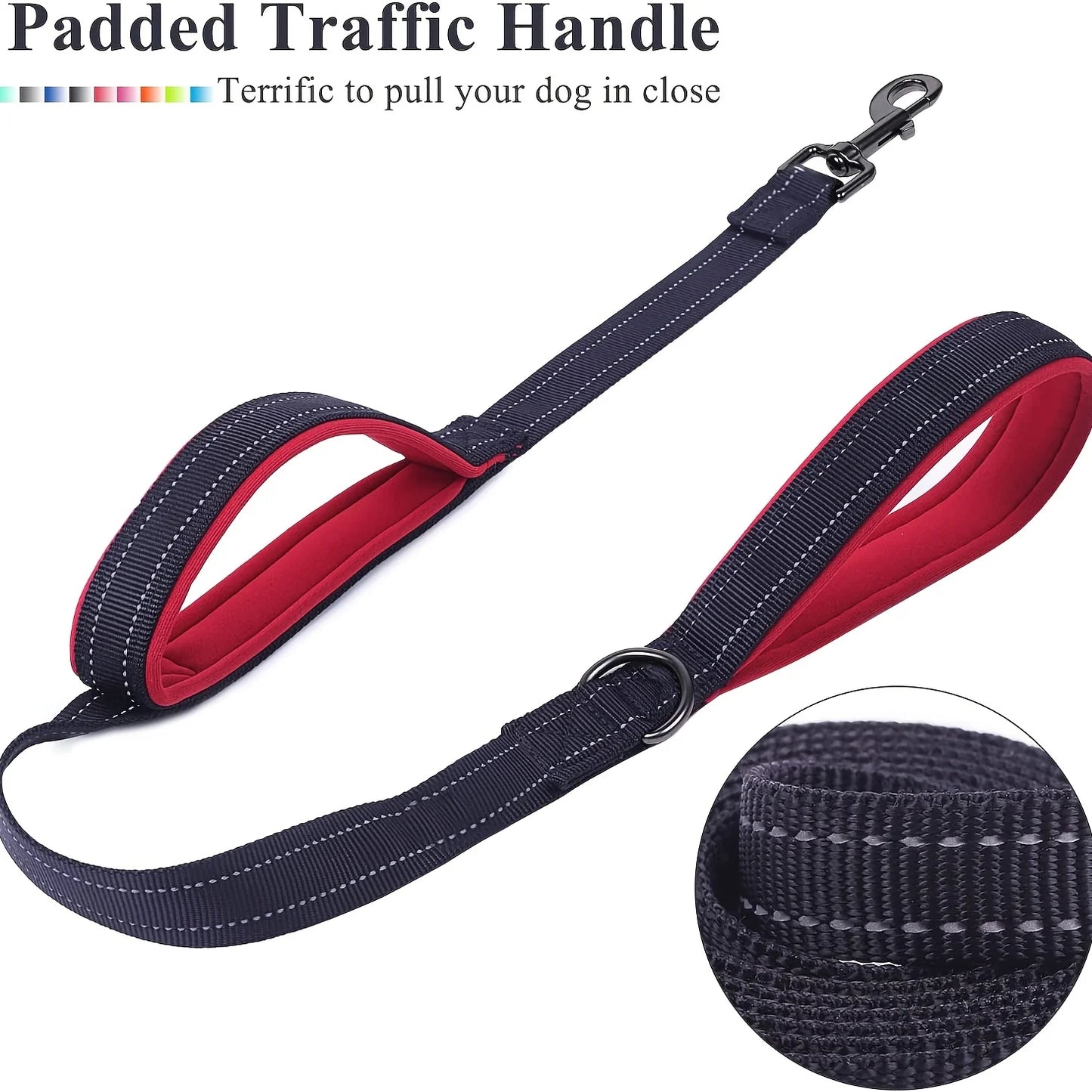 Heavy Duty Double Handle Chain Dog Leash - Training Control Lead