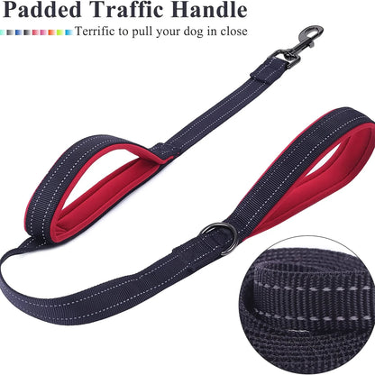 Heavy Duty Double Handle Chain Dog Leash - Training Control Lead