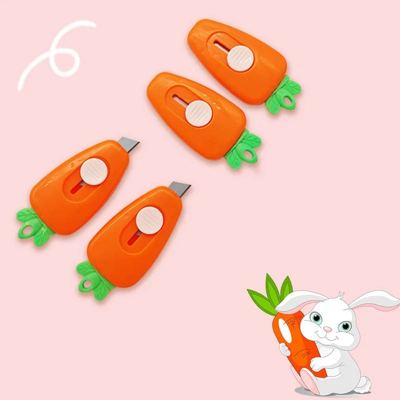 Kawaii Mini Carrot Utility Knife - Compact Box Cutter for Crafts