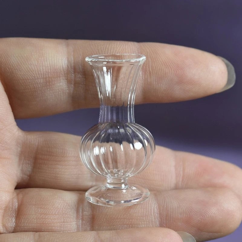 Miniature Glass Vase - Dollhouse Fairy Garden Hydroponic Decor