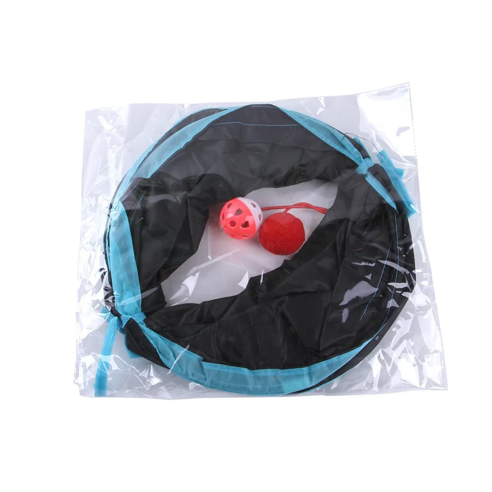 Foldable Cat Tunnel with Crinkle Paper - S Shape Play Tunnel