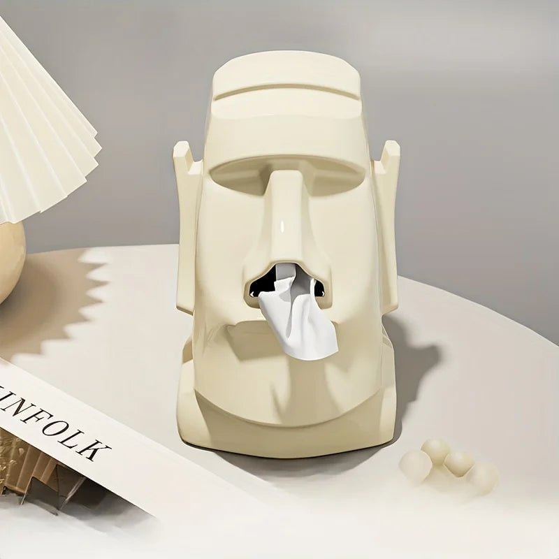 Stone Figure Decorative Tissue Box - Modern Table Paper Dispenser