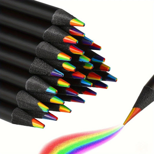 7 Colors Rainbow Pencils 3.3mm Lead - 12/24/36/48Pcs Art Drawing Set