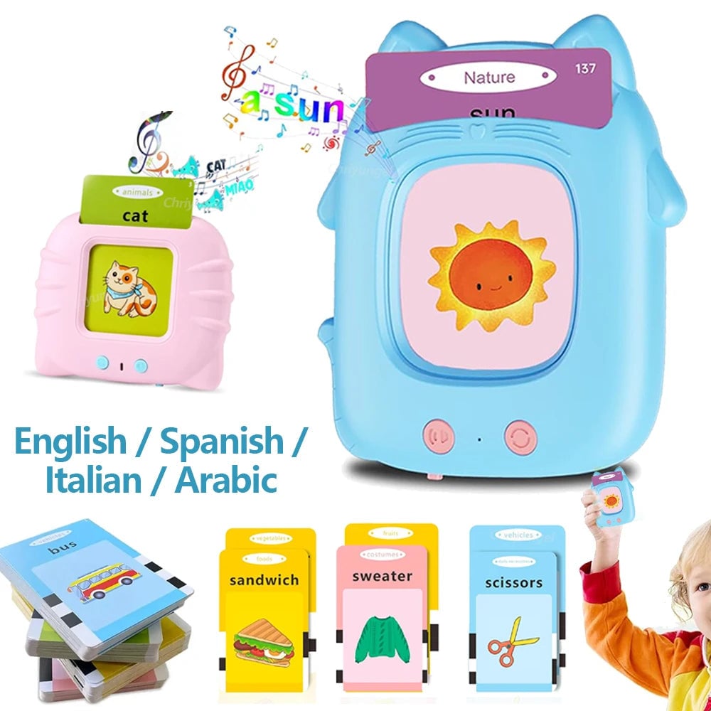 Multilingual Talking Flashcards Machine - English Spanish Italian Arabic
