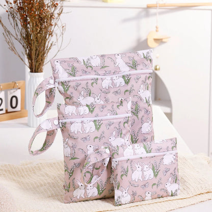 3PCS Recycled Fabric Waterproof Wet Dry Bags Portable Diaper Storage