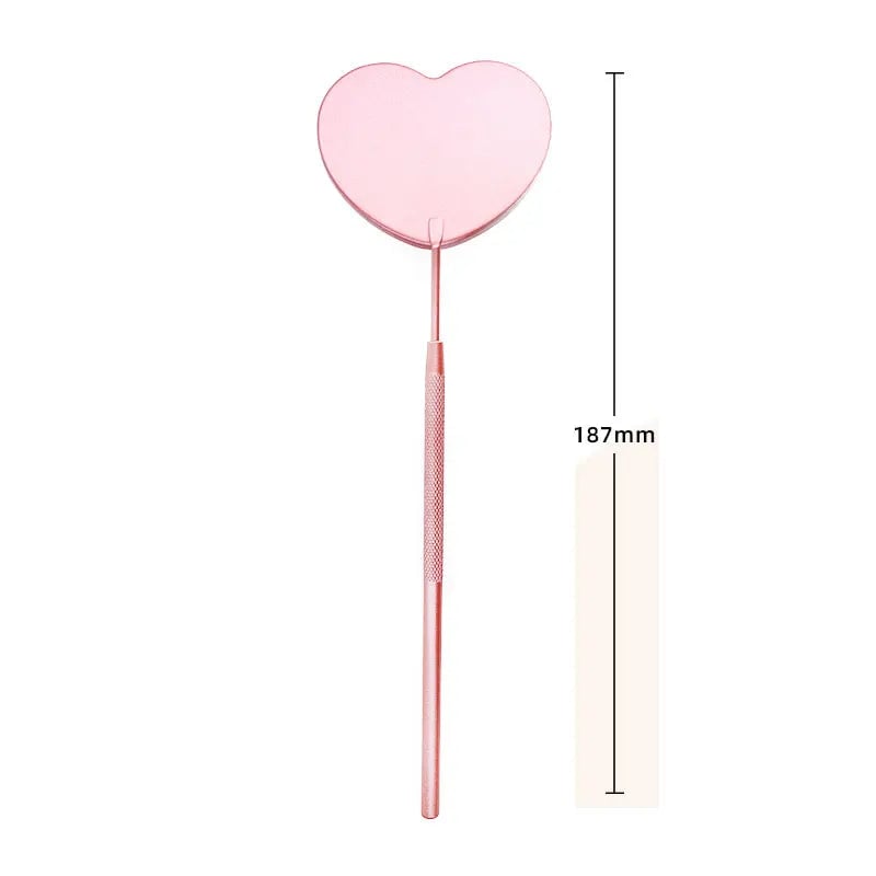 Heart Shape Stainless Steel Eyelash Extensions Checking Mirror