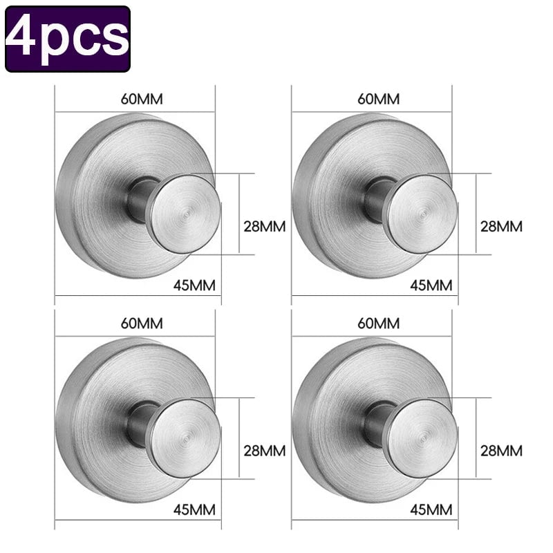 4pcs Waterproof Suction Cup Hooks Strong Hold Bathroom Towel Hangers