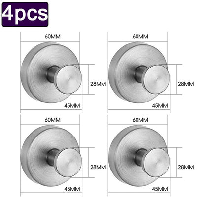 4pcs Waterproof Suction Cup Hooks Strong Hold Bathroom Towel Hangers