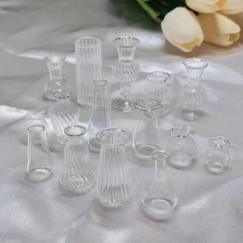 Miniature Glass Vase - Dollhouse Fairy Garden Hydroponic Decor