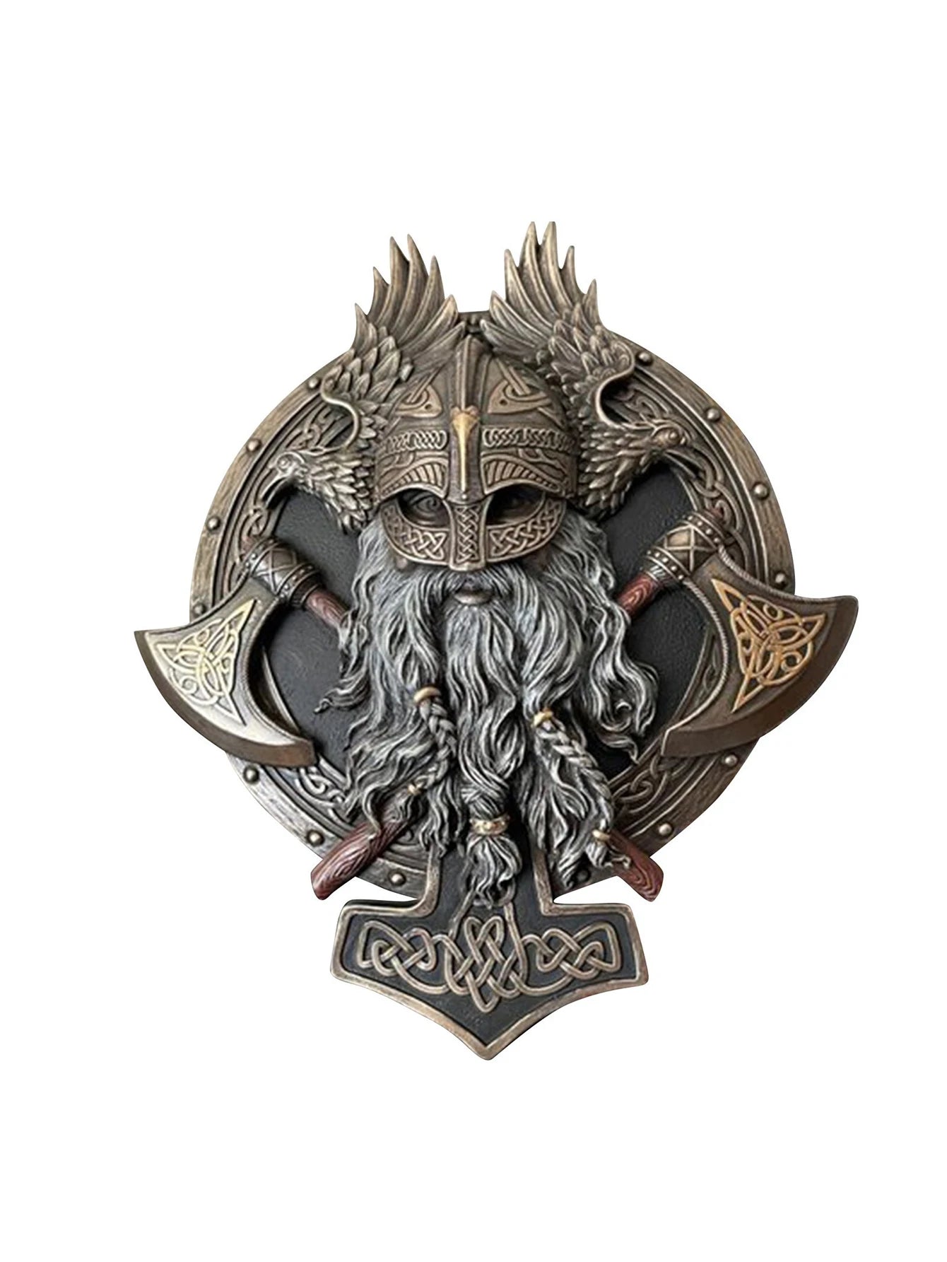 Ares Viking Warrior Axe Wall Plaque - Valhalla Sculpture Hanging