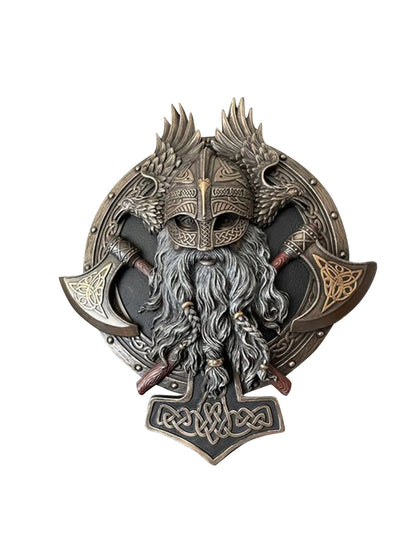 Ares Viking Warrior Axe Wall Plaque - Valhalla Sculpture Hanging