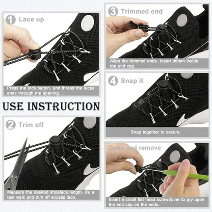 Elastic No Tie Shoelaces with Lock - Stretching Sneaker Hiking
