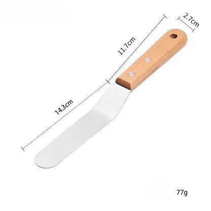 Stainless Steel Spatula with Wooden Handle - Teppanyaki Scraper