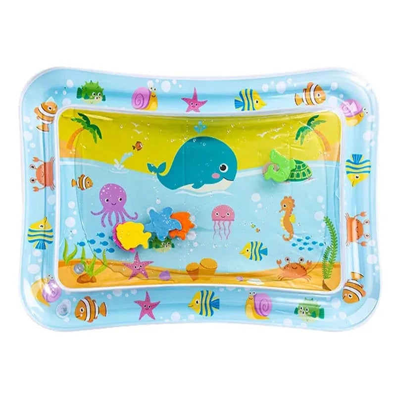 PVC Baby Water Play Mat - Inflatable Tummy Time Activity Cushion