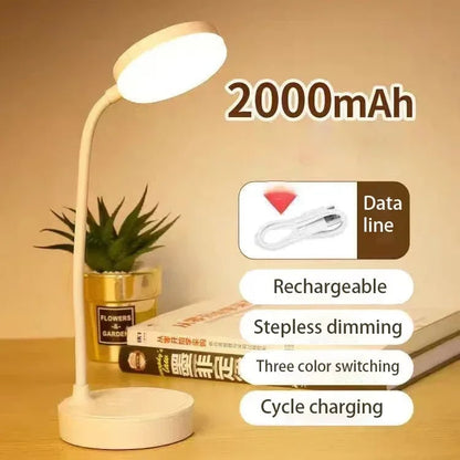 LED Desk Lamp 3-Level Dimmer USB Powered Eye-Care Warm White Light