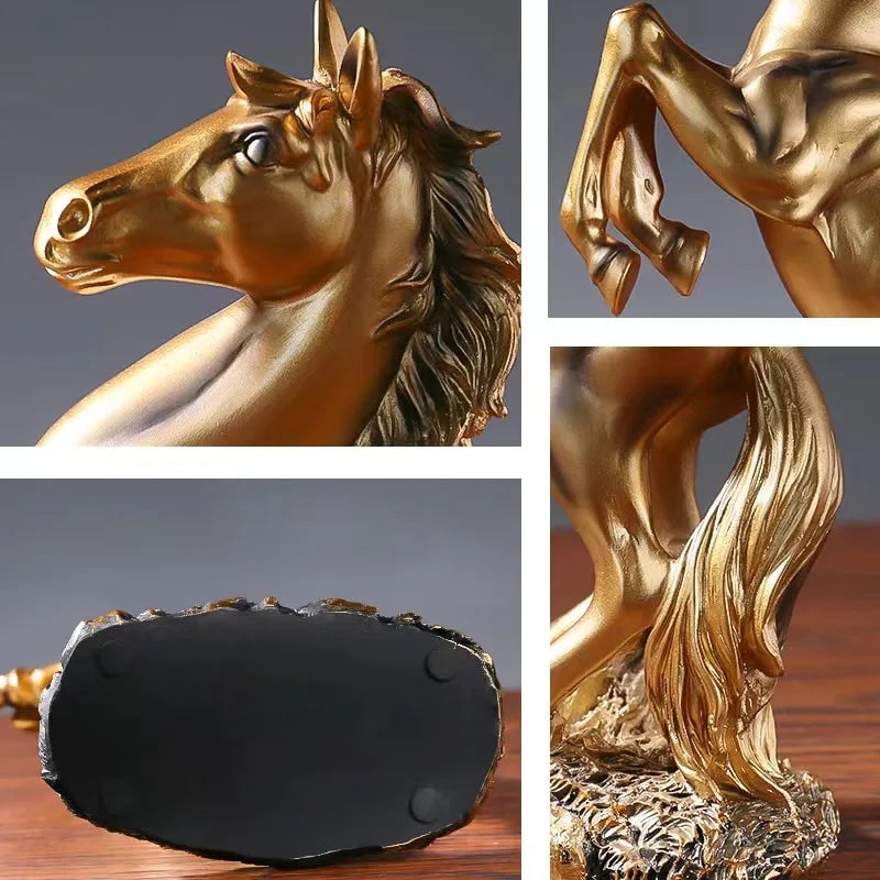 European Victory Horse Resin Statue - Decorative Figurine Office Home