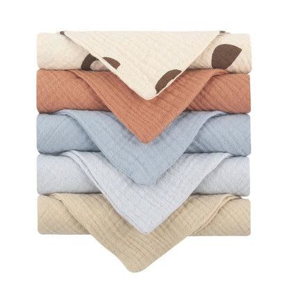 5PCS Soft Cotton Gauze Baby Towels - Absorbent Face Washcloths
