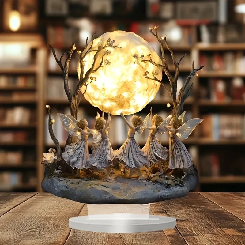 Fairy Moon Dance Ornament - Graceful Desktop Home Decoration