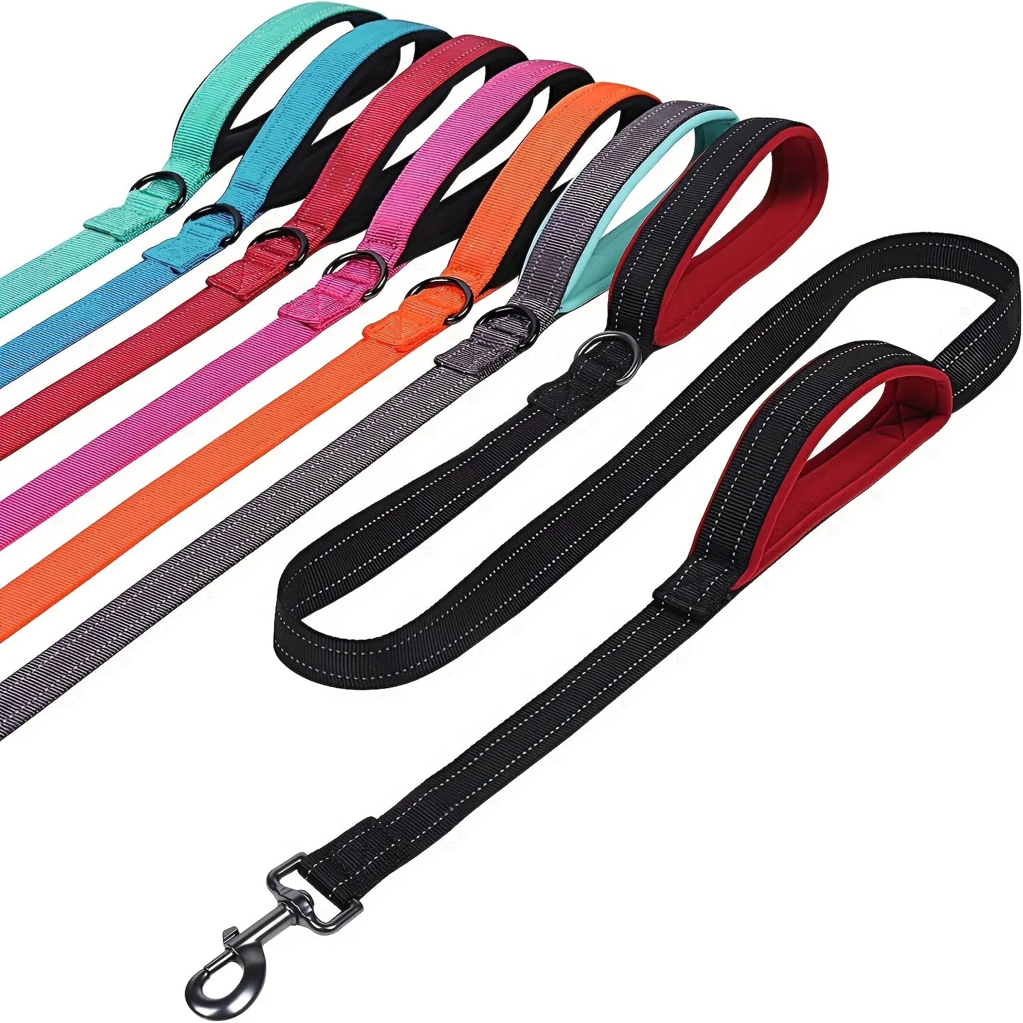 Heavy Duty Double Handle Chain Dog Leash - Training Control Lead